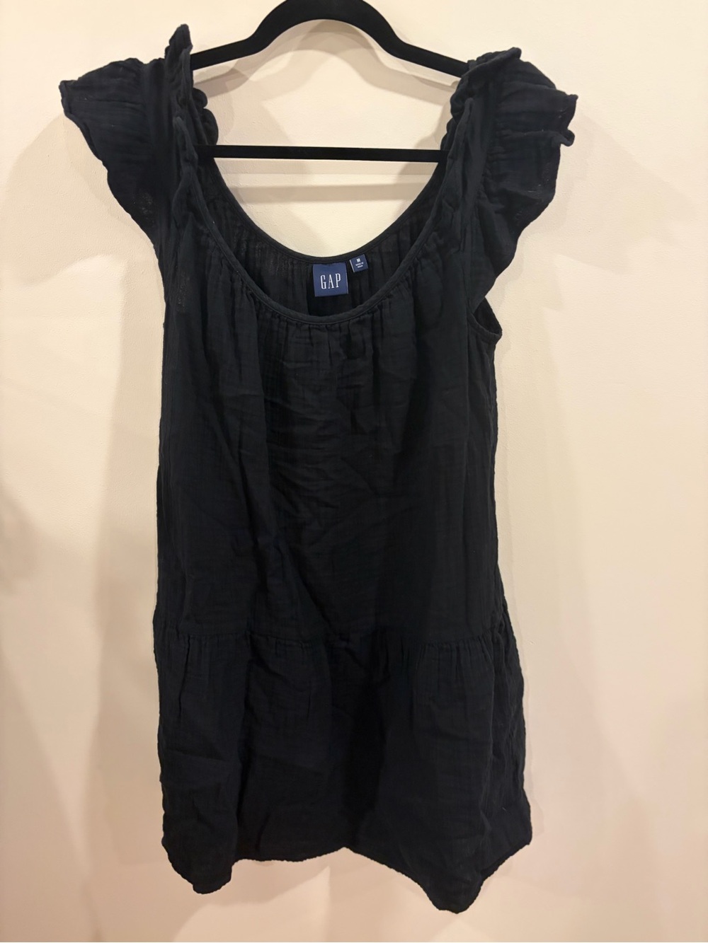 GAP Black Scoop Neck Cotton Dress Size M